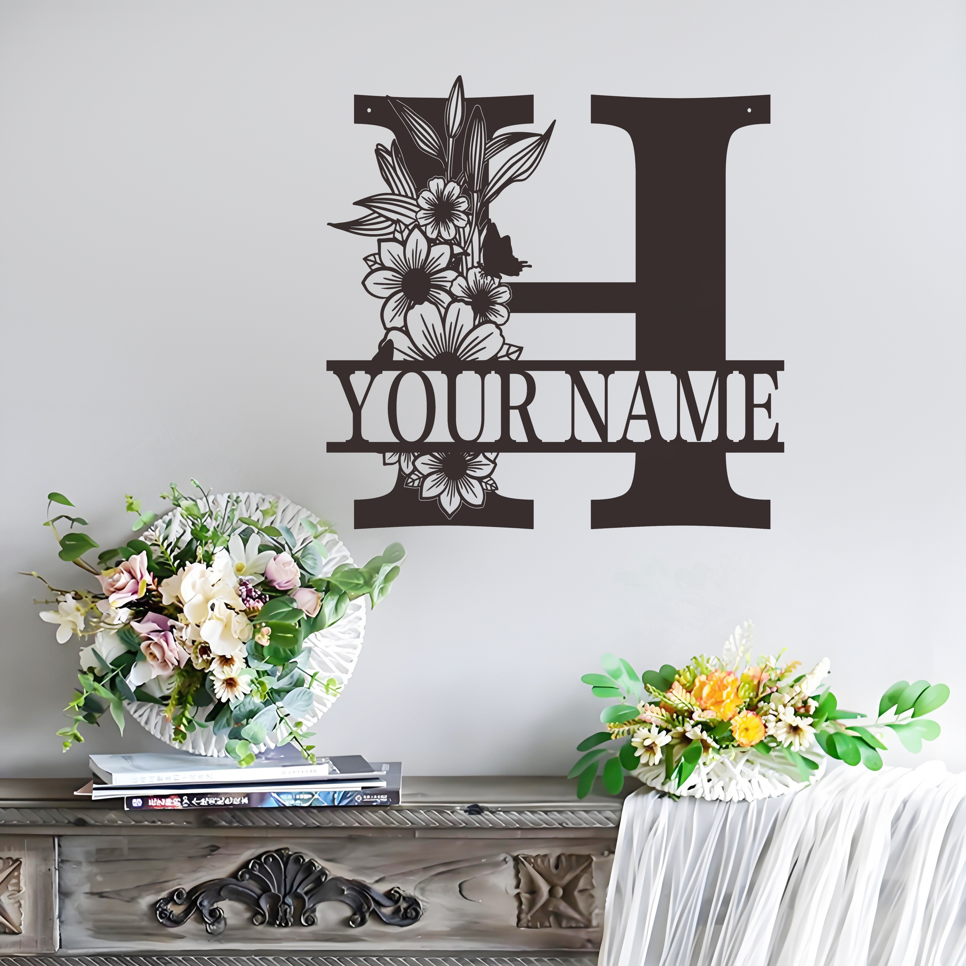 

1pc, Personalized Metal Family Name Plaque, Custom Initial Split Letter With , No Electricity Needed, Customizable Wall Art For Home Decor, Ideal For Housewarming, Christmas, Wedding Gifts