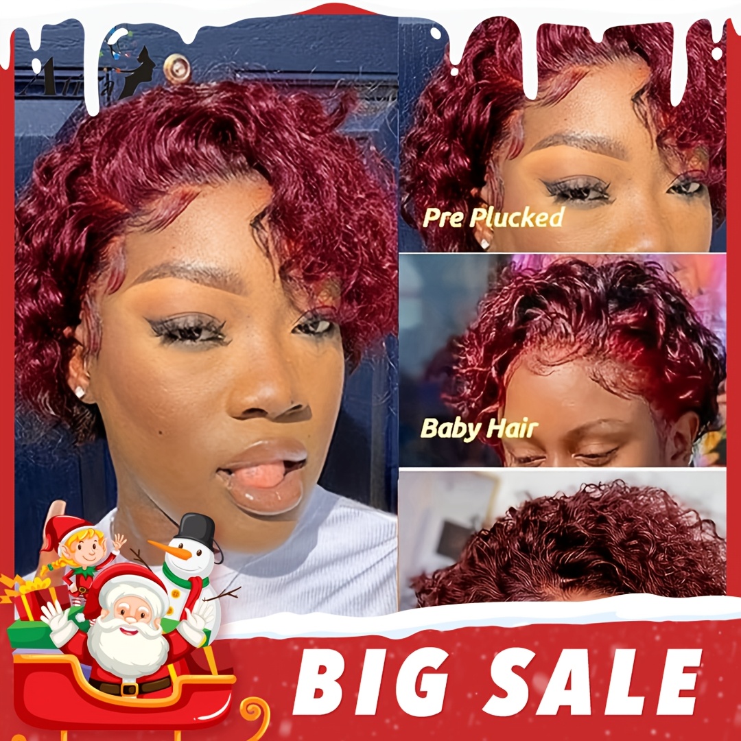 

13x1 Cut Wig Human Hair 99j Lace Frontal Wigs Human Hair Short Bob Human Hair Wigs For Women Lace Front Human Hair Wig