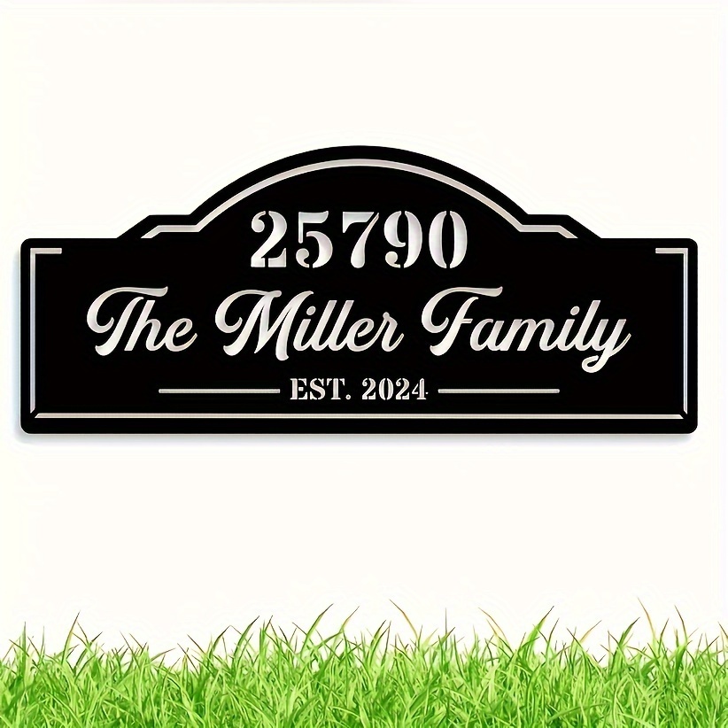 

Personalized Metal Address Plaque Number - Elegant Outdoor Decor, Wall-mounted Letter Combination Art, Ideal For Housewarming Gift, No Battery Required