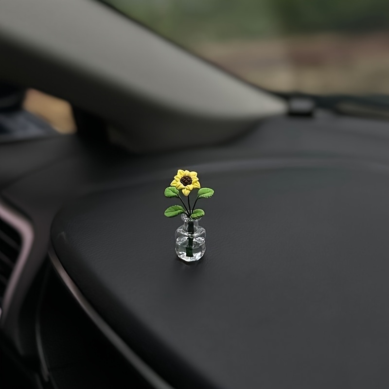 Temu – TEMU Sunflower Car Dashboard & Window Trim – Cute Creative Car Interior Accessories, Dashboard Trim
