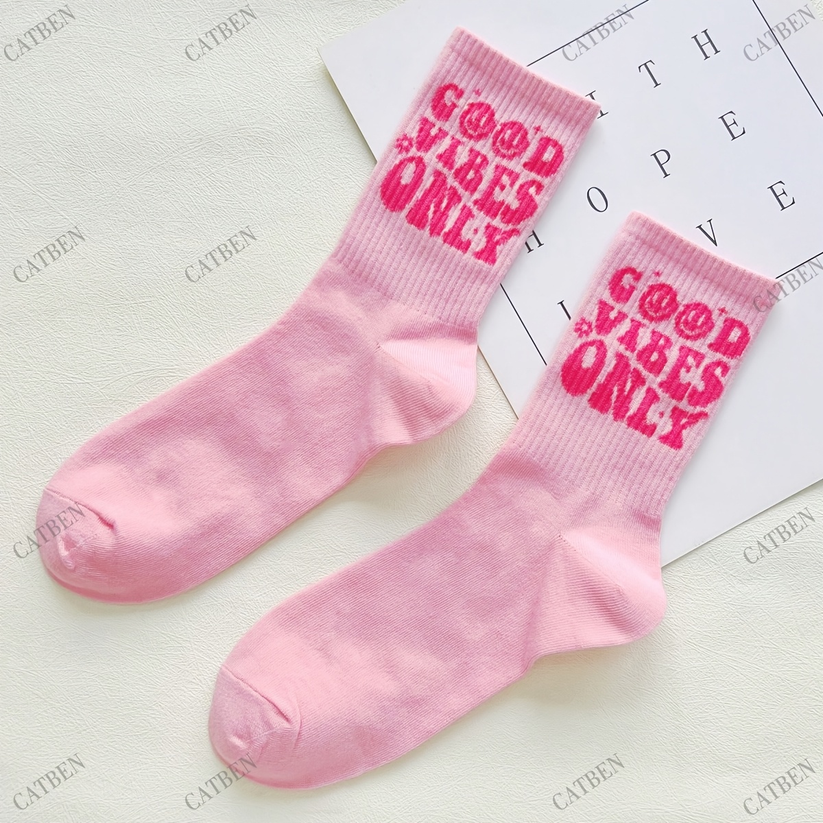 Image of 1 Pair Printed Socks Pink Socks Cute Socks Sports Socks For Men Women Socks Novelty Socks Gifts Socks For Friend Winter Socks Party Crazy Casual Socks Funny Socks Socks Trendy Socks Comfy Socks
