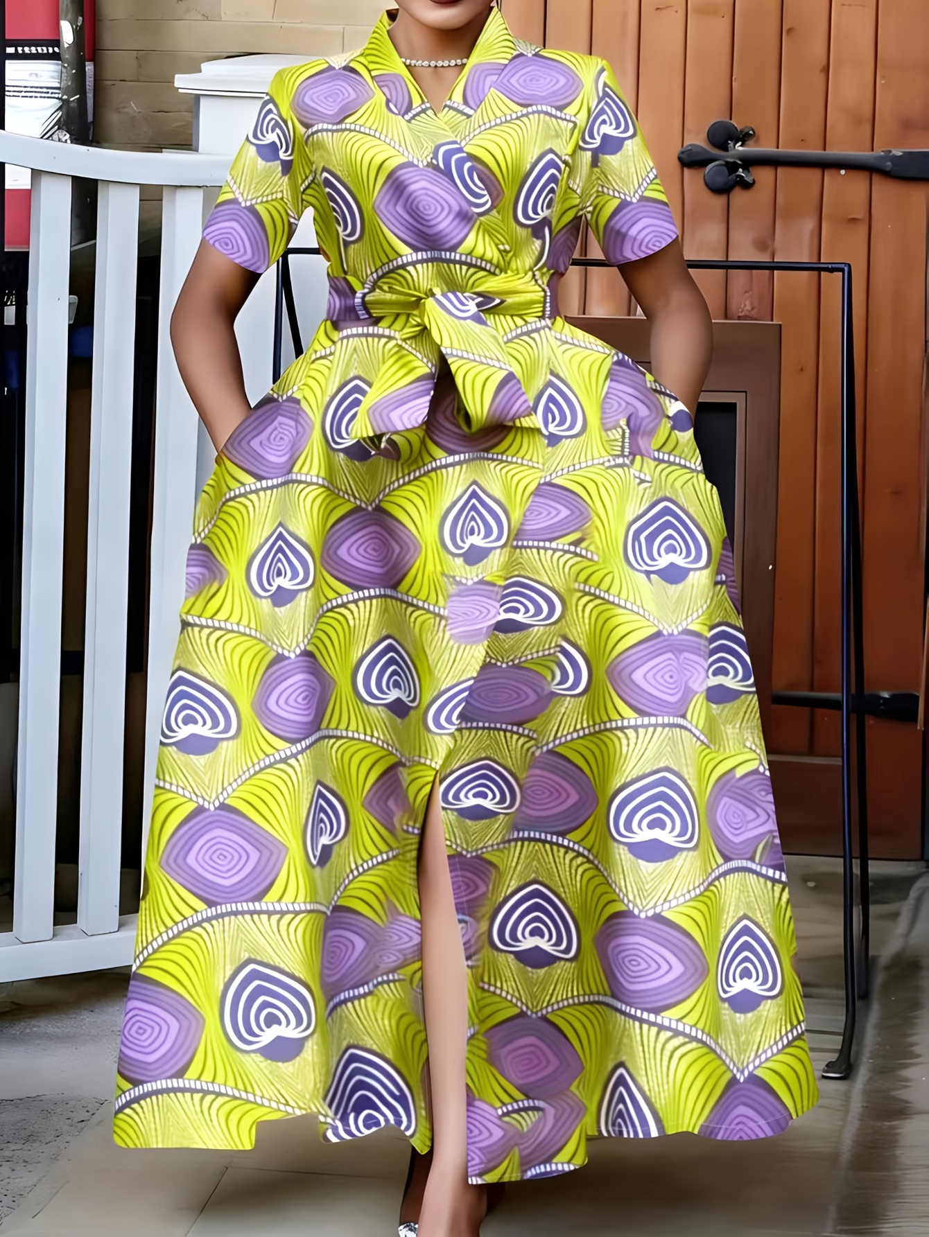 open lace back dress Sumbo African Print Dress  Ray Darten