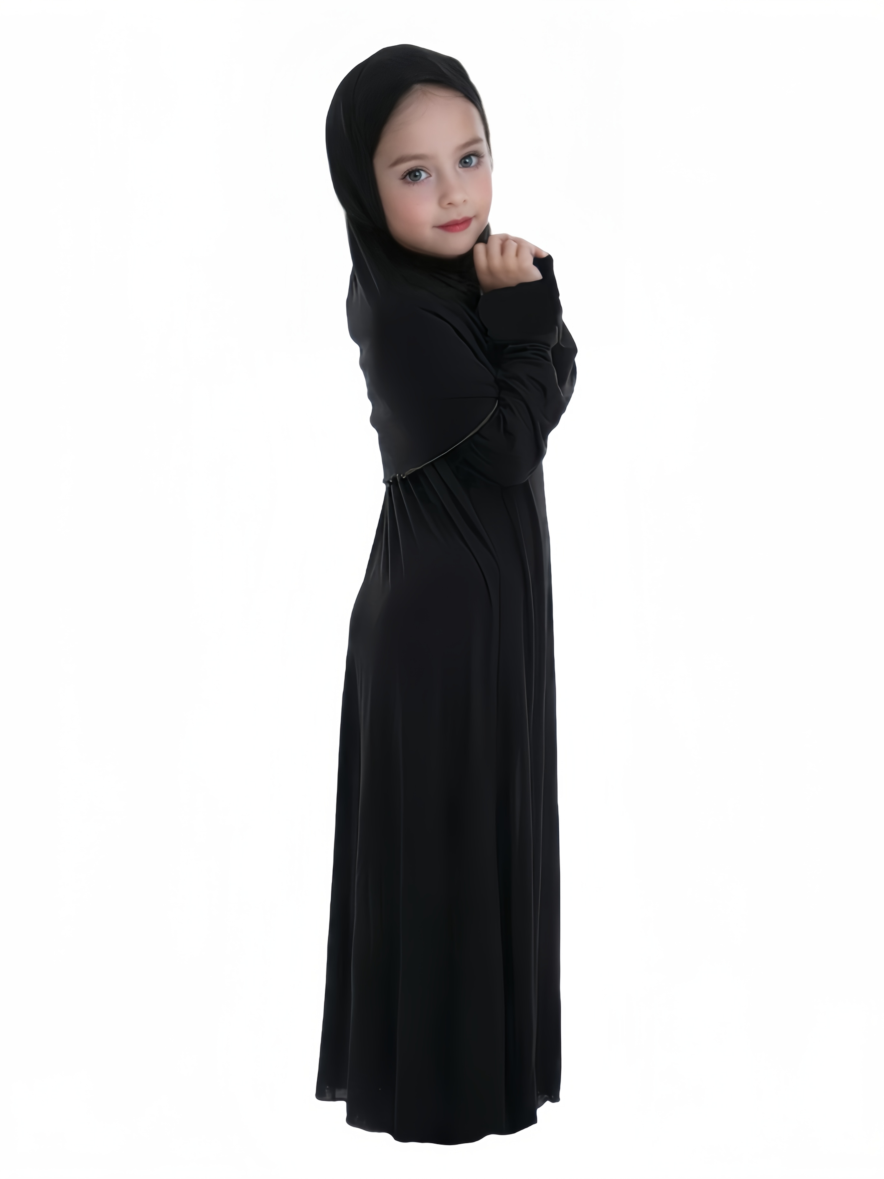 elegant style muslim abaya 2pcs set girls black islamic - Temu Oman