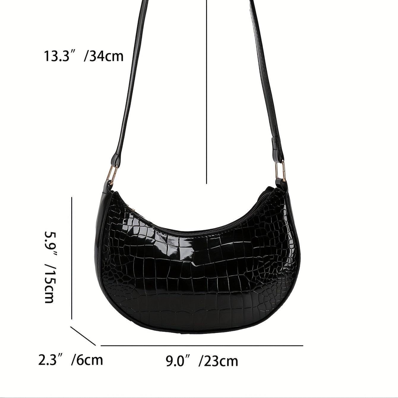 

Fashion Crocodile Pattern Shoulder Bag For Women, Pu Leather, Elegant Lightweight Luxury Design, Versatile Underarm Bag