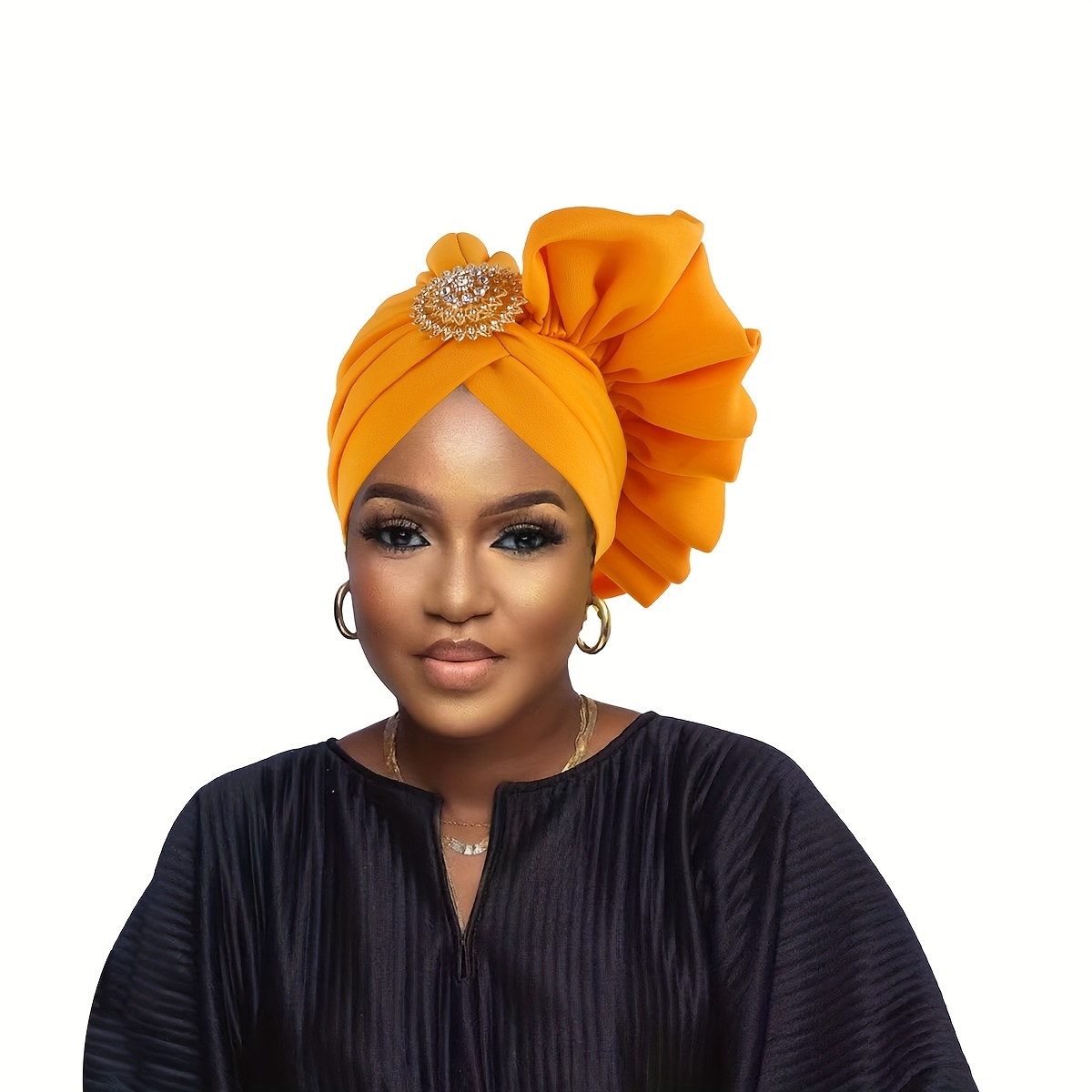 elegant handmade floral accent turban brooch lightweight  display picture 1