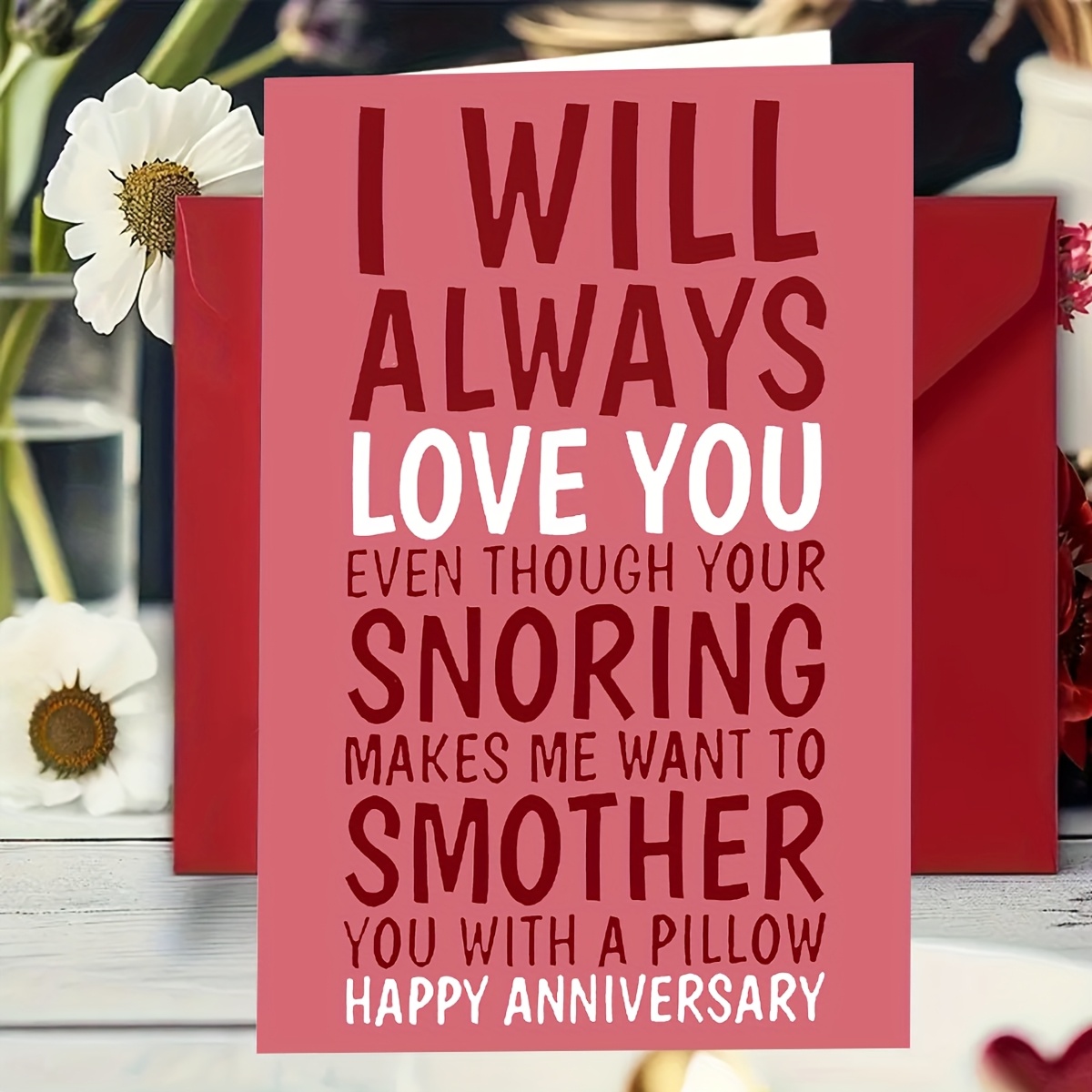 

1pc Funny Snoring Joke Anniversary Card, Romantic Greeting Card For Husband Or Wife, Valentine's Day Celebration, Unique Gift, No Electricity Needed