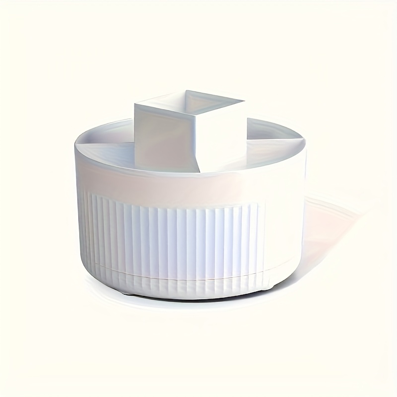360 degree rotating makeup organizer large capacity durable abs plastic cosmetic storage box with brush holder white ideal for bedroom vanity and bathroom organization bathroom organizers and storage Product details 8