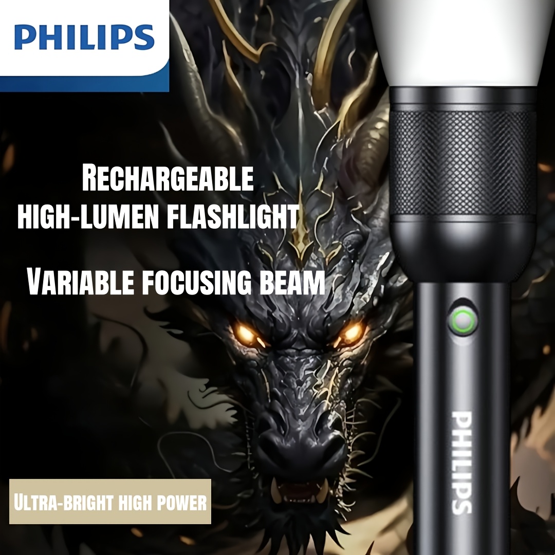 1pc Rechargeable Flashlight Zoom Flashlight With 5 Lighting , Powerful Handheld Flash Display Retractable Flashlight For Outdoor And Home Use, Camping, Fishing, Adventure Emergency, Holiday Gift