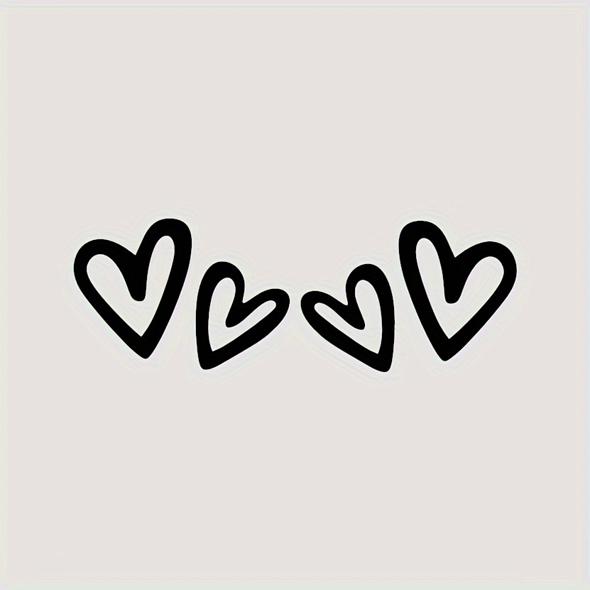 Image of 1 Pair Fun Heart-shaped Car Rearview Mirror Stickers Window Stickers Electric Bike Motorcycle Laptop Decals