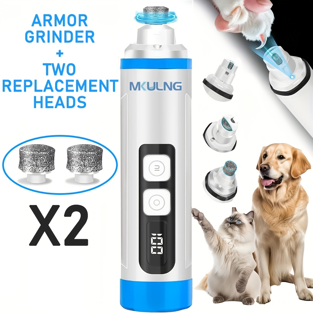 TEMU Quiet Dog Nail Grinder With Led Light | Upgraded, Professional 3-speed Electric Rechargeable Grinder And Clipper, Safety Grooming For Small,