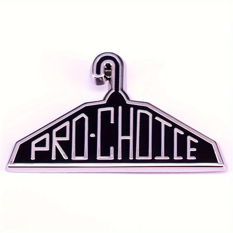 

Pro-choice Hanger Shaped Enamel Lapel Pin, Sleek Metal Brooch, Fashion Accessory For Collar, Backpack Decor, Collectible Badge