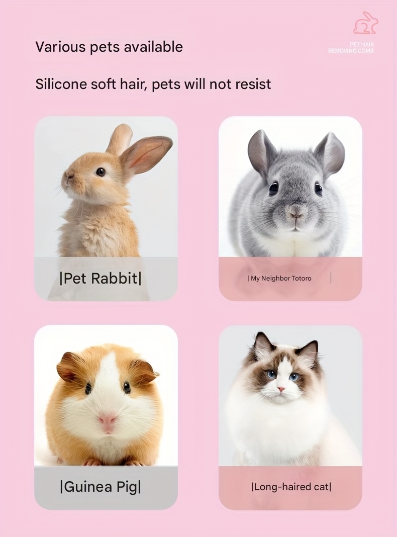 pet silicone massage brush soft anti static detangling brush for   rabbits gentle non   grooming tool durable plastic handle with pink   ideal for short long hair pets Product details 0