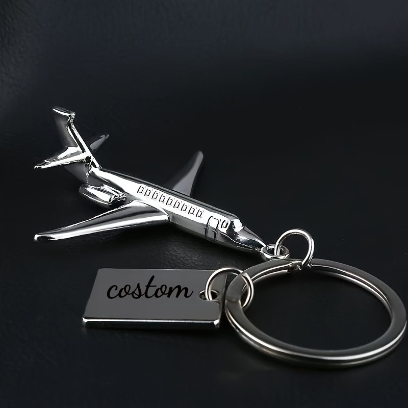 TEMU Personalized Customized Creative Model Aircraft Keychain, Aviation Gift Pendant, Aircraft Gift Keyring, Commemorative Small Gift For