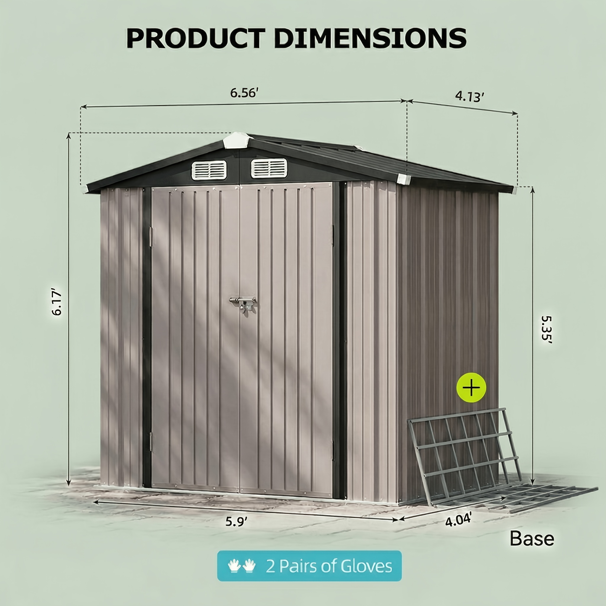 TEMU 6x4/3x2/5x3ft Outdoor Metal Storage Shed, Basic/with Base/with Floor Option, Waterproof Garden Storage House, Heavy Duty Outdoor Organizer For