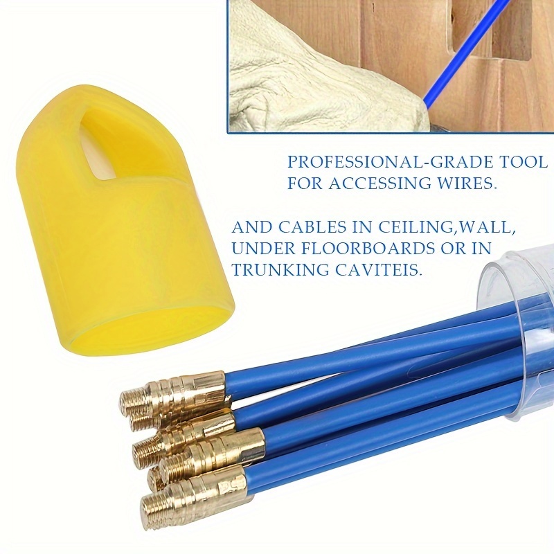 fiberglass cable running rods fish tape wire puller kit hook Temu