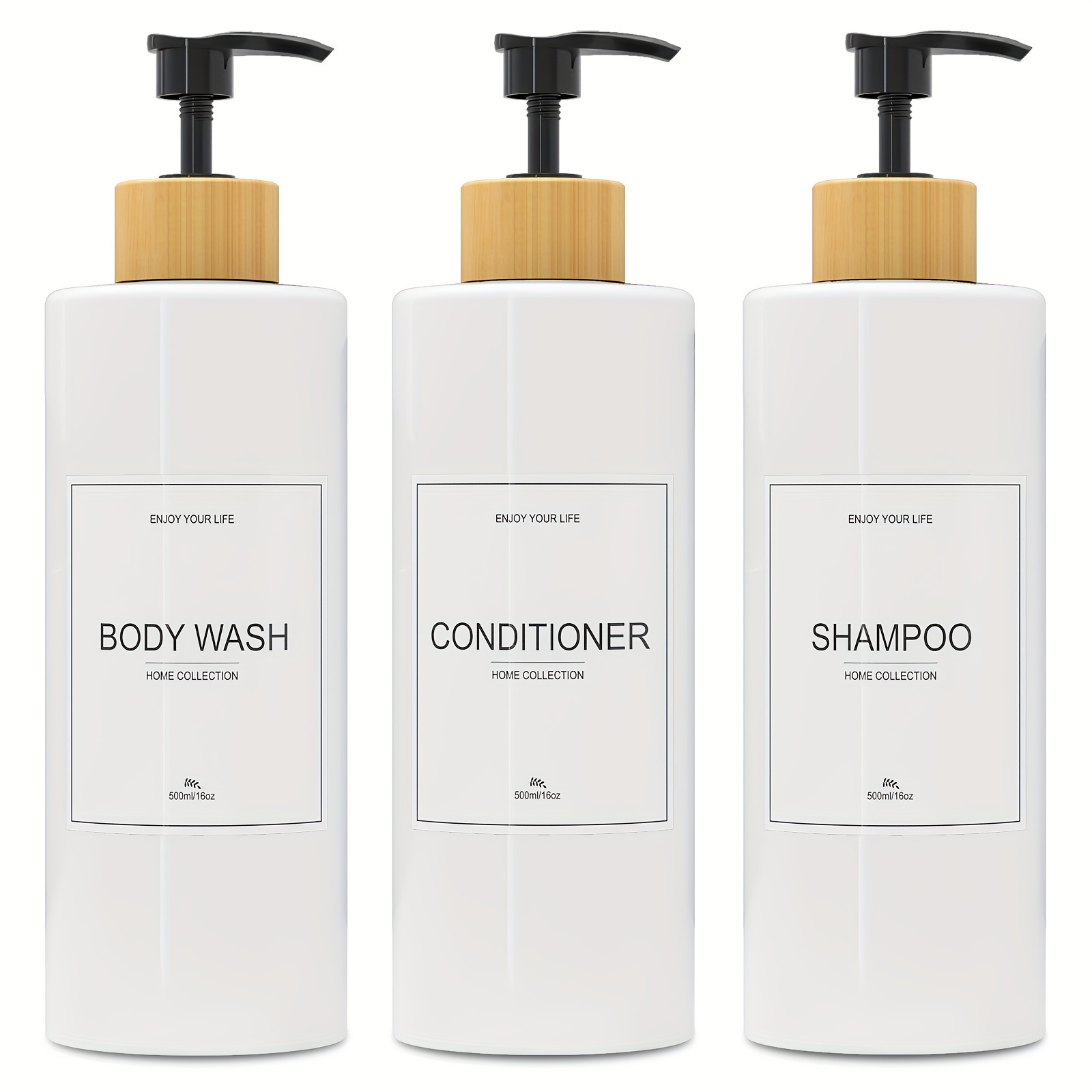 Set van 5 herbruikbare shampoodispensers, flessen om te vullen, 3