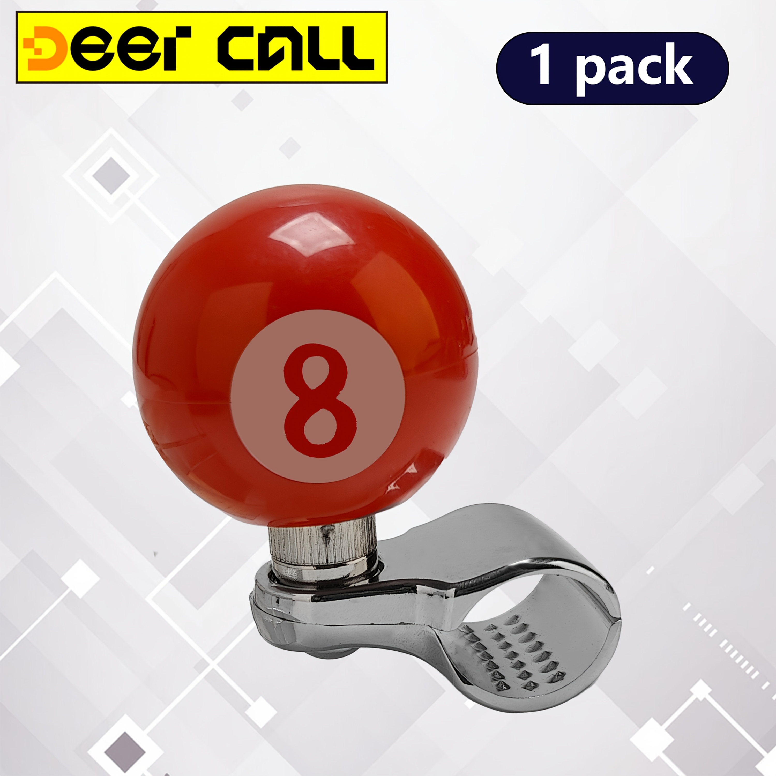 TEMU Deer Call 8 Ball Steering Wheel Spinner Knob - Durable Stainless Steel & Resin, , Fit For Cars, Trucks, Boats, Yachts, And More - Ideal Father's Day Gift