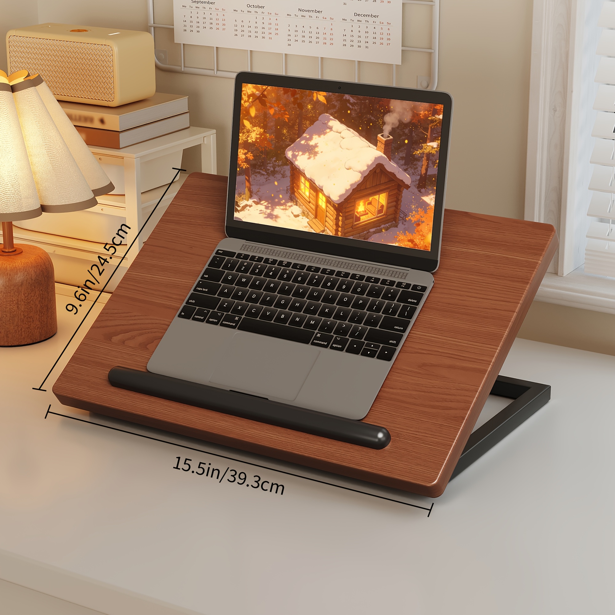 TEMU Lap Desk For Laptop, Adjustable Bed Tray For Writing, Eating & Breakfast In Bed, Portable Folding Table Stand For Couch & Adults