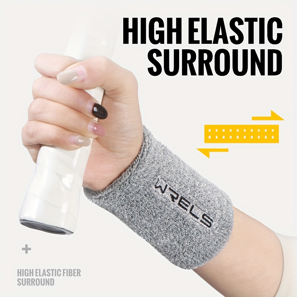 1pc-2pcs WRELS Men's & Women's Quick-Dry Sports Wristband with Hair Loop - Anti-Perspirant Lightweight Moisture-Wicking Wrist Suitable for Basketball, Tennis, Gym, - Grey/ (1 or 2pcs)