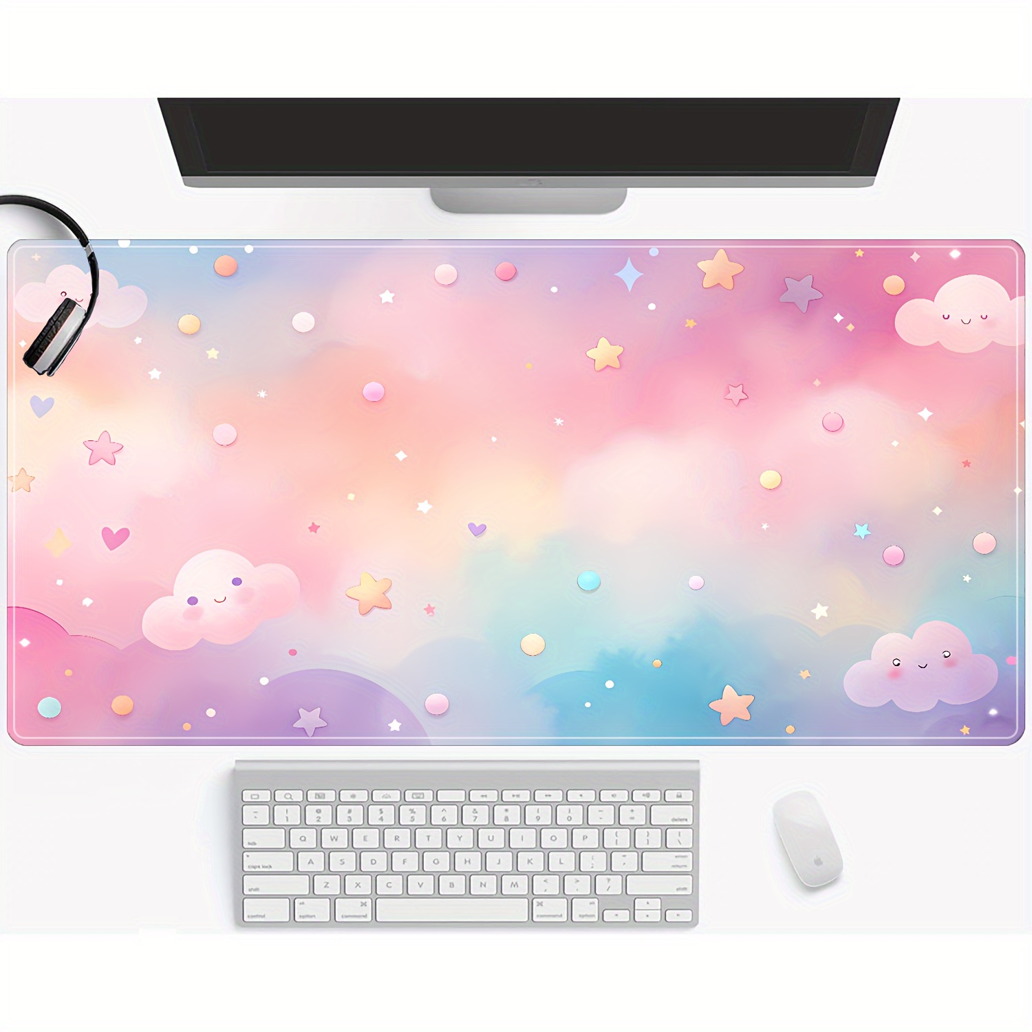 

Cloud Mouse Pad - Oblong Desk Mat, - And For And Use