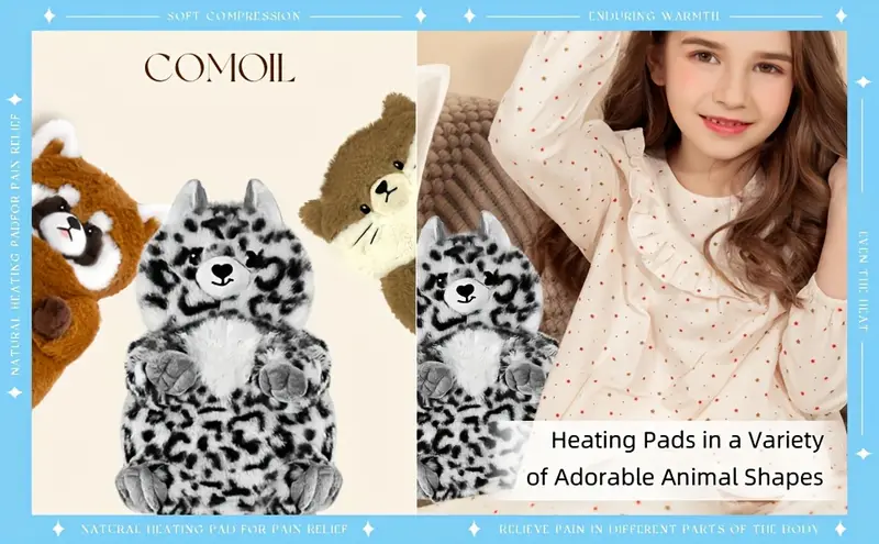 snow leopard microwave heating pad 17 x8 cozy plush cute microwavable stuffed for cramps neck shoulder muscles joint with washable cover unscented Product details 1