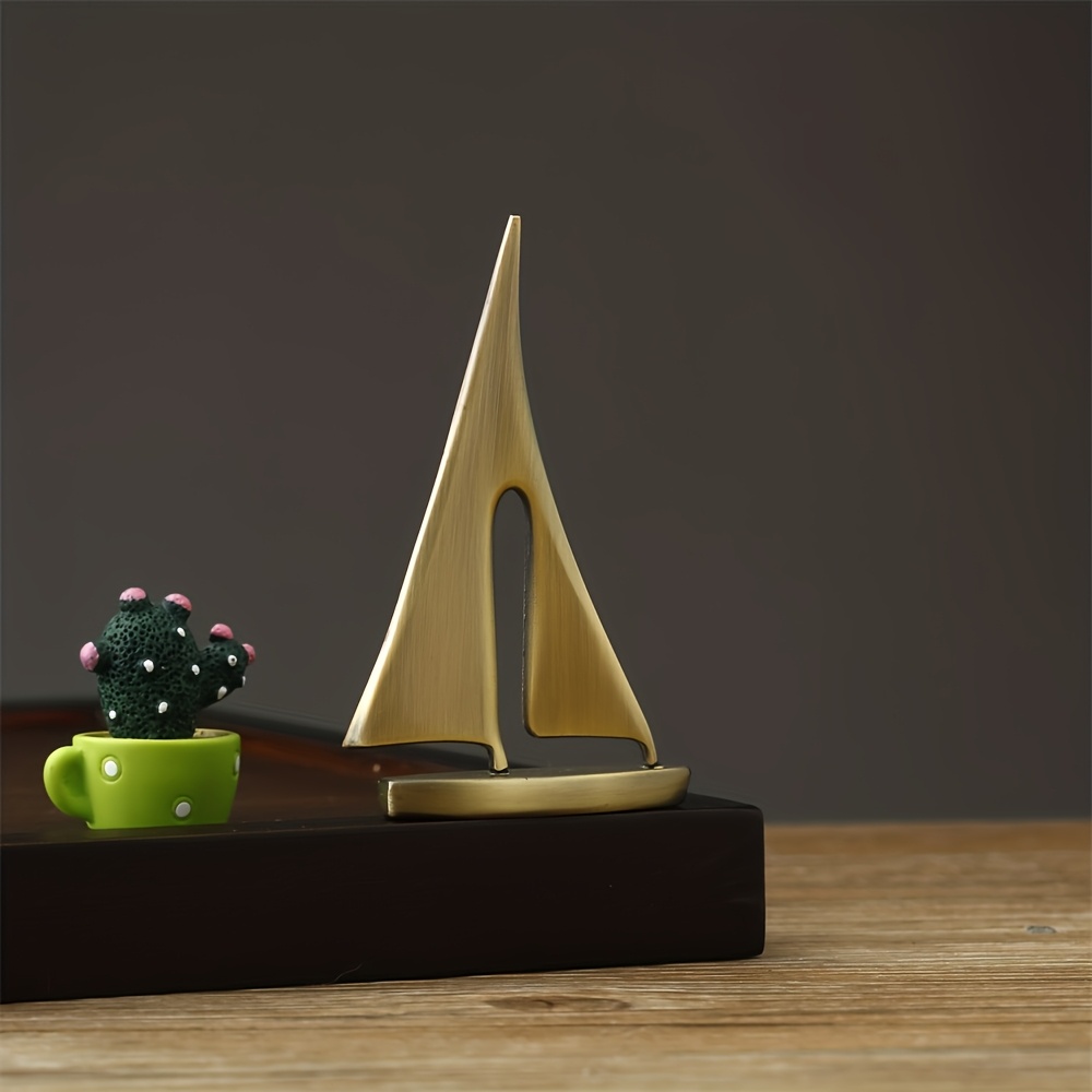 TEMU Décoration de en Alliage de - Modèle de Navire avec Voiles et Mât, / Miniature de Yacht pour Bureau, Étagère ou Table - Décoration et Maritime