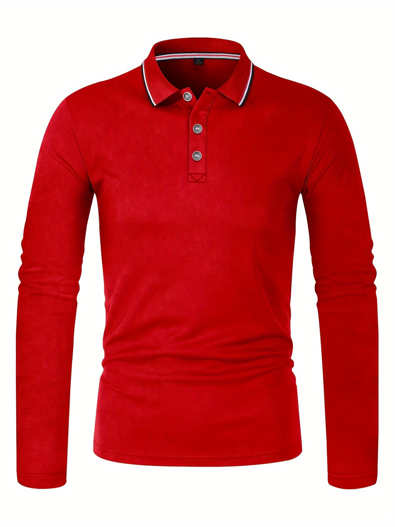 men's striped golf shirt casual long sleeve lapel shirt fall