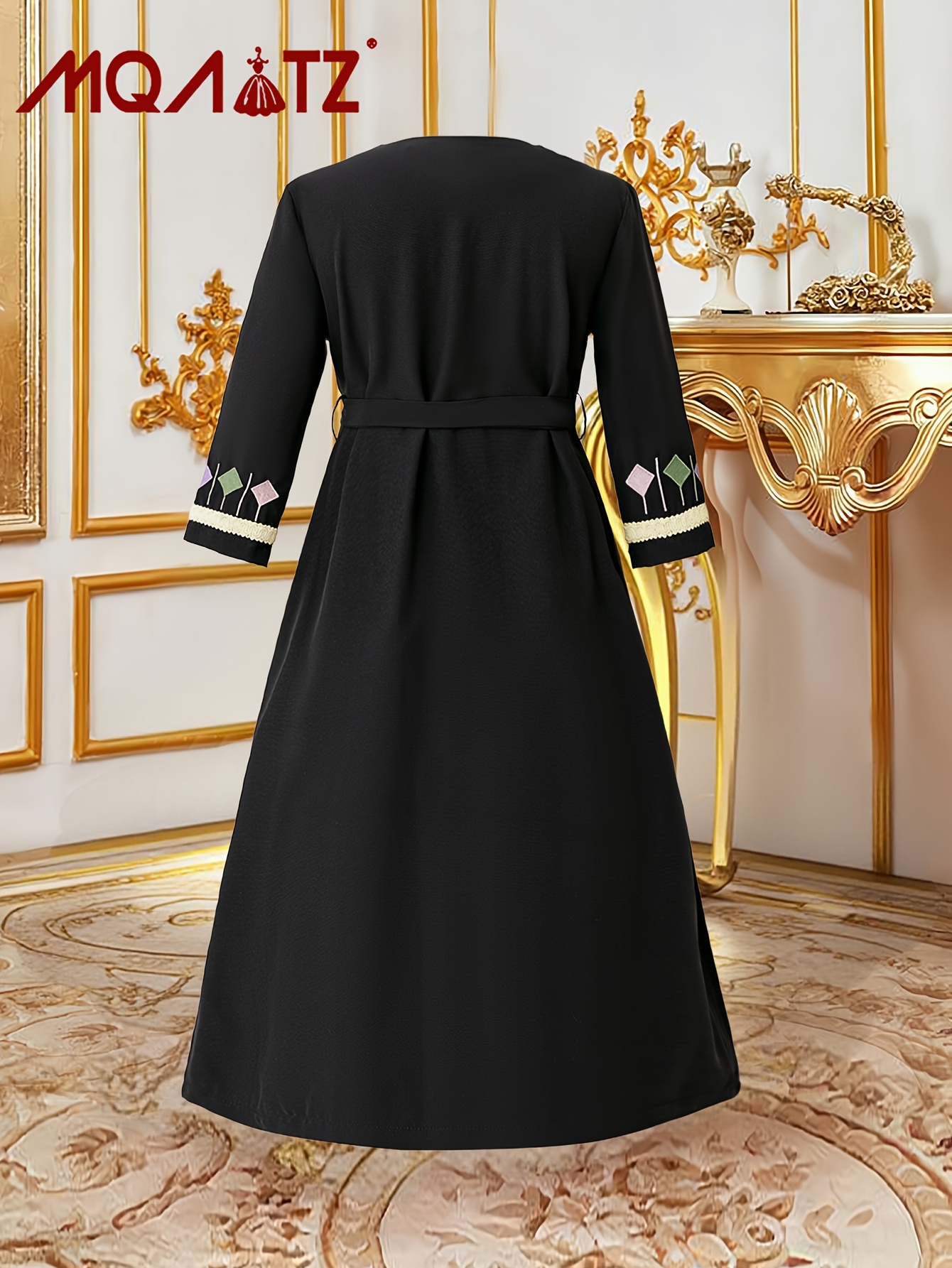 girls middle eastern traditional dress black abaya - Temu Oman