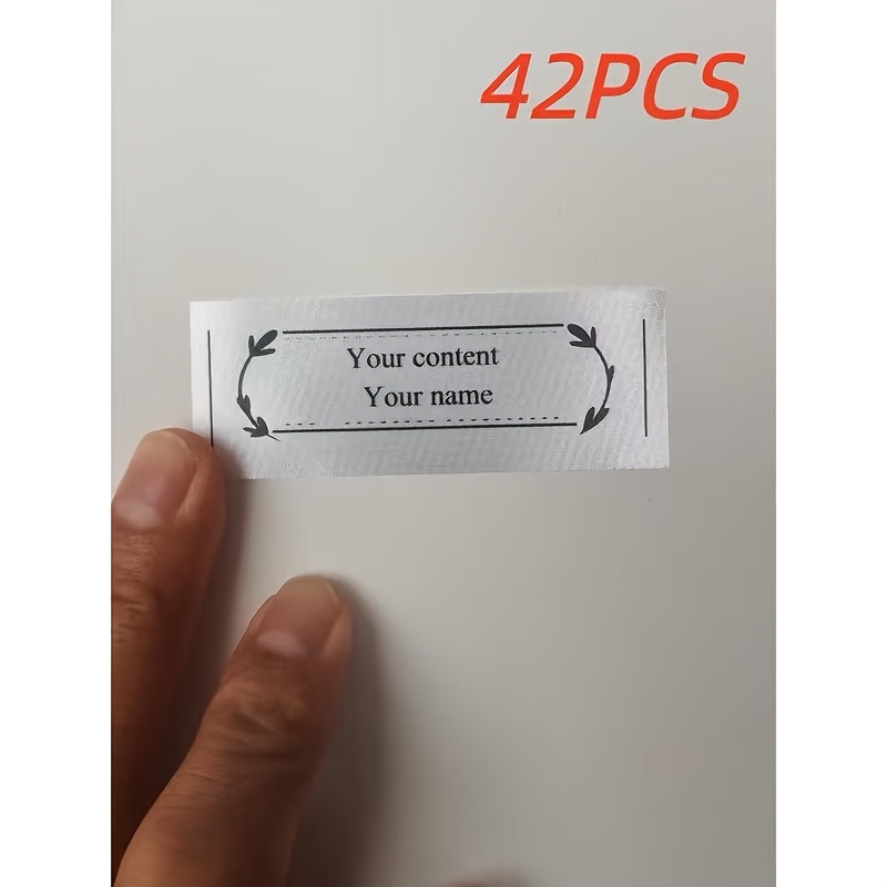 TEMU 42pcs Personalized Labels, Customizable With Your Text, Custom Clothing Ribbon Name Tags, Using Heat Transfer Technology To Clear And Beautiful