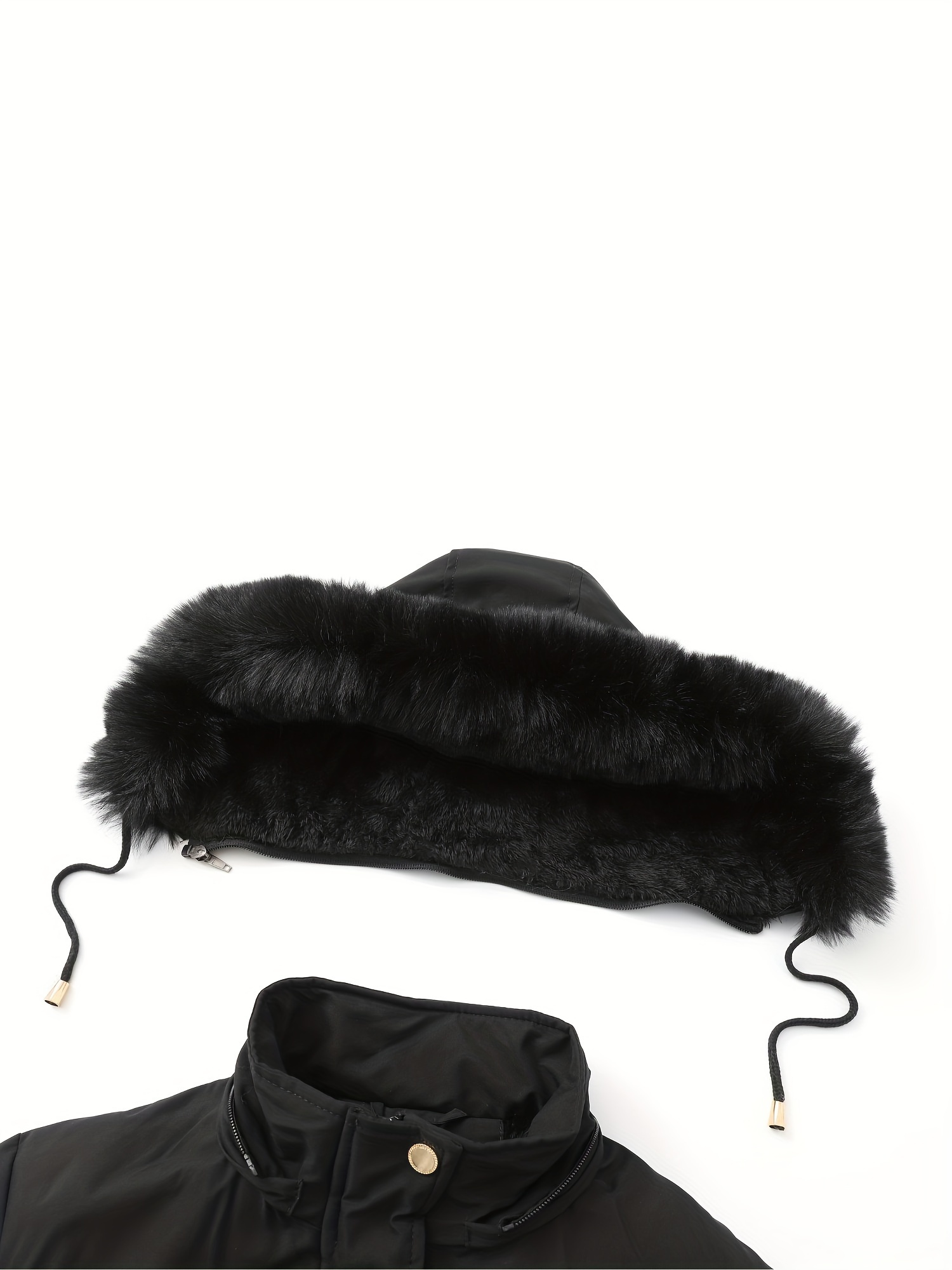vrouwen winter casual warme lange mouw fashion casual  -lengte pluche gevoerde warme capuchon jas 2