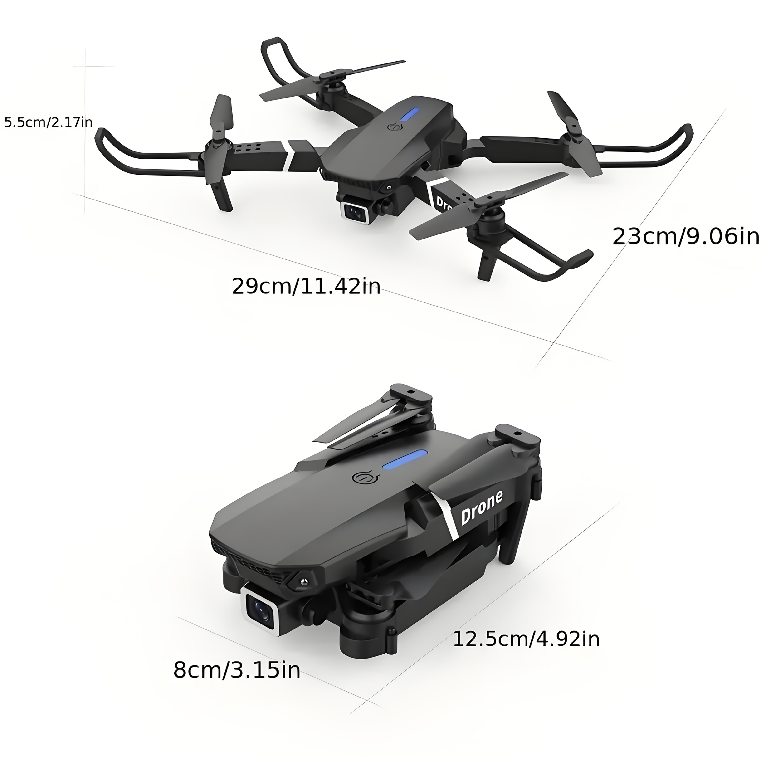 RC Drone with Dual Cameras, 2 Batteries, Foldable RC Drone, Brushless Motors, Optical Flow Positioning, Smart Follow, Indoor And Outdoor Discount Drones, Beginner Birthday, Christmas, Halloween Gifts