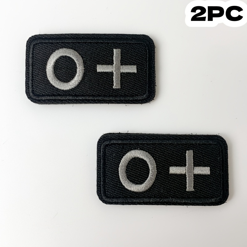 TEMU 2pcs Set, Embroidered Patches, Medical Emergency Identification For Clothing, Backpacks, Jackets, A+ B+ O+ Ab+