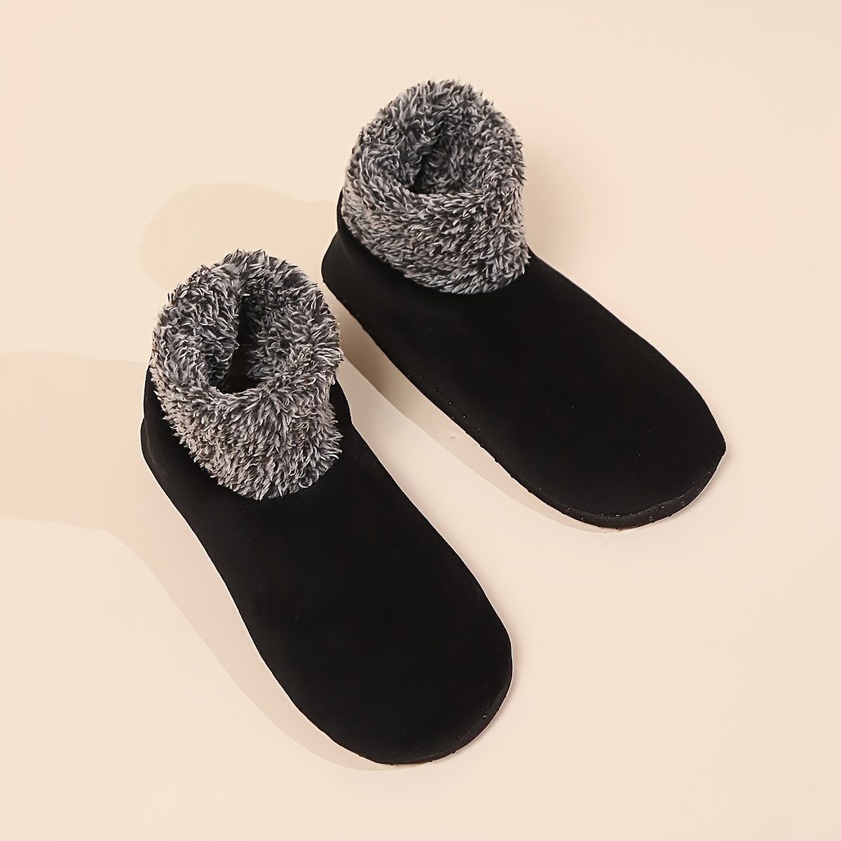 elegant women's fuzzy slipper socks polyester elastane knit Temu