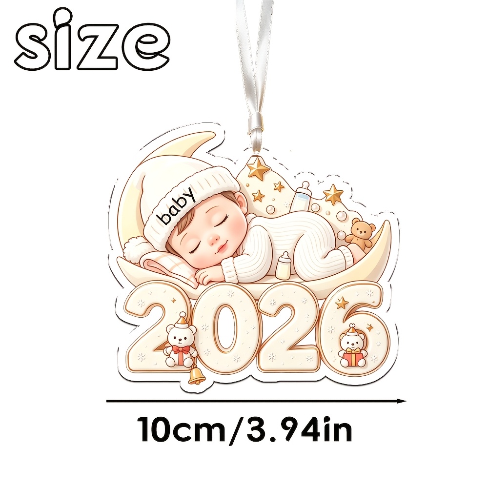 Personalized 2D Flat Acrylic Keepsake Ornament with Name/Text & Hat Decoration
