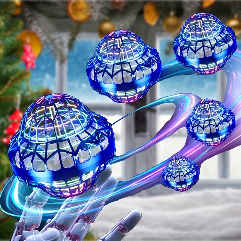 

1pc Ufo Flying Ball Toy With Led Light, Hand Controlled Smart Induction Flying Ball, Fly Orb Ball Spinner, Outdoor Rotating Mini Drone, Creative Gift For Kids Christmas Birthday New Year