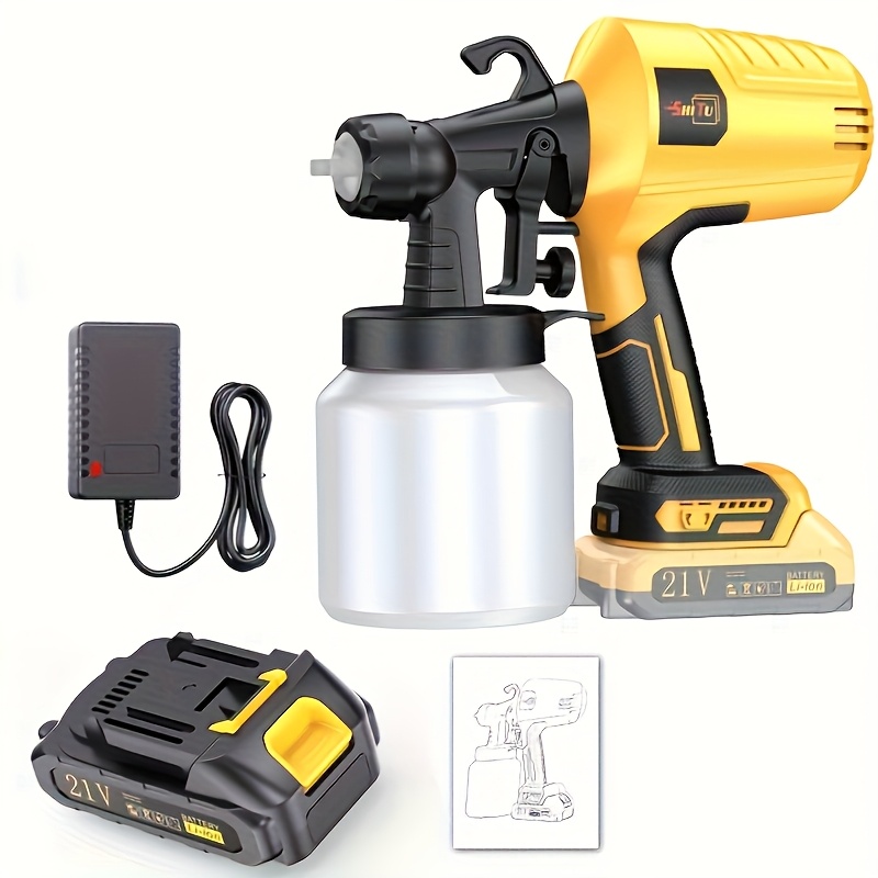 2025 Nieuw Model Verfspuitpistool - Accu-aangedreven Hogedrukspuit met Makkelijk Schoonmaaksysteem, voor Binnen- en Buitenmuren & Houten Oppervlakken