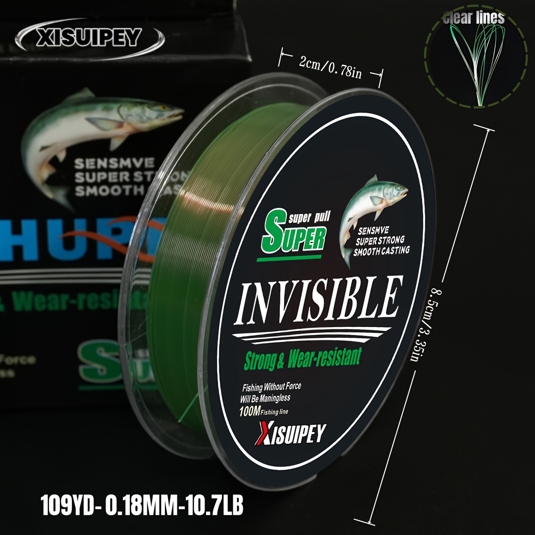 TEMU 1 Roll Fluorocarbon High-quality Fishing Line, Invisible When Entering Water, Color-changing Nylon Line Under , Suitable For Ice Fishing, Sea Fishing And Fishing