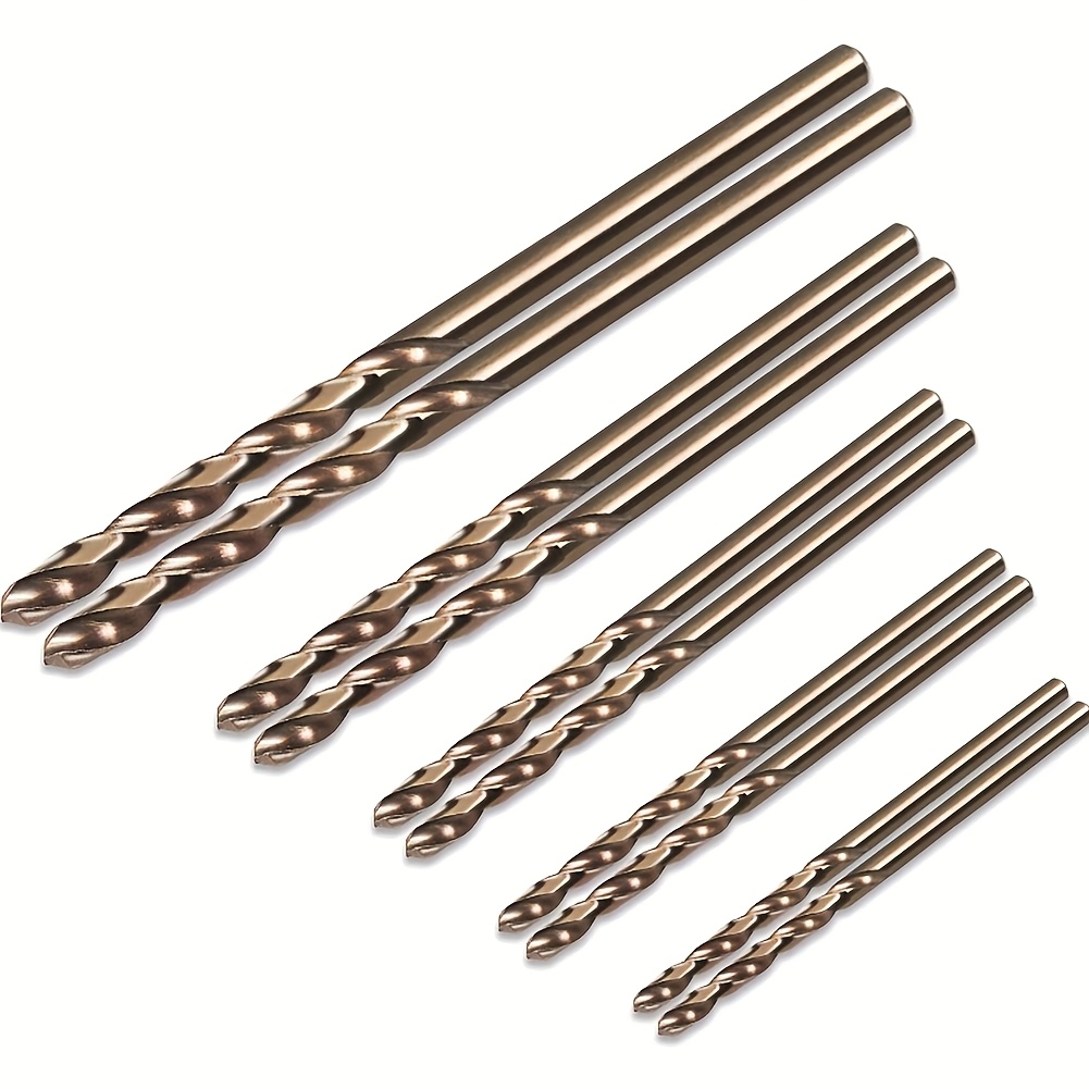 Image of 10pcs Hss M35 Cobalt Drill Bit 1mm 1.5mm 2mm 2.5mm 3mm Straight Shank Twist Drill For Stainless Steel Drilling