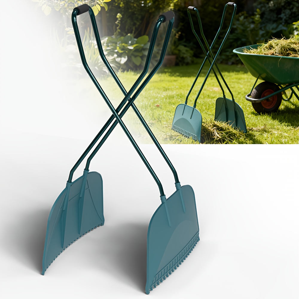 TEMU 95cm Long-handled Collecting Rake Garden Leaf Rake, Durable And Efficient Leaf Collection Tool, Suitable For Lawn Care And Garden Organization.