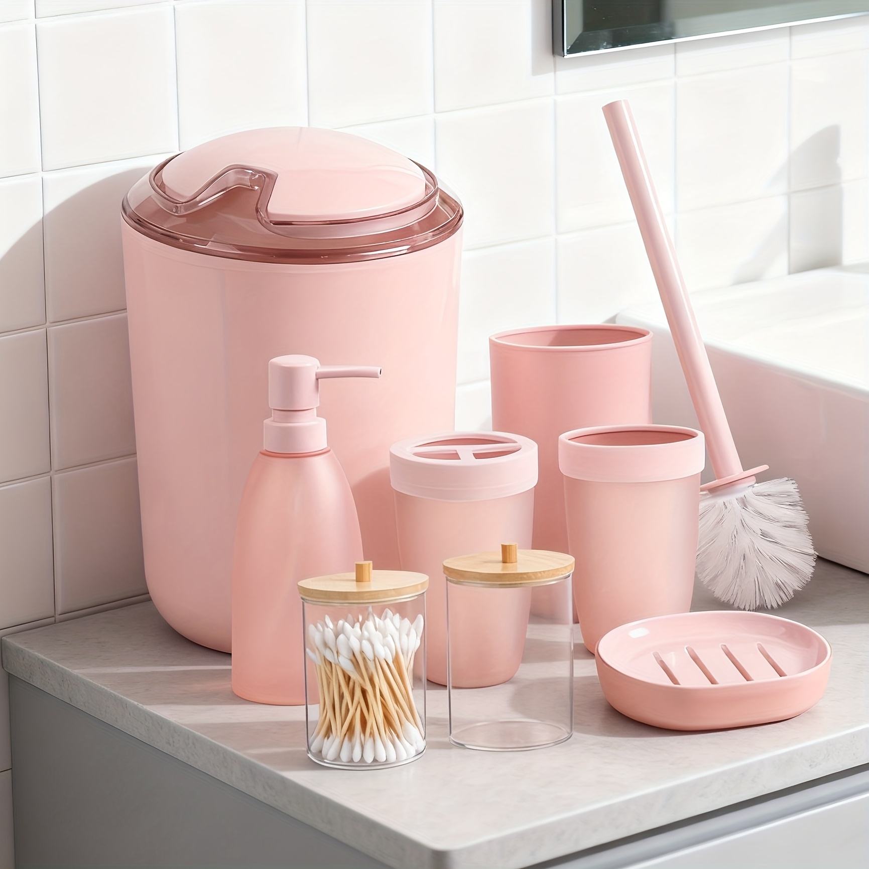 IZOD Resin Accessories Gäste-WC Essentials – Schminktisch Aus Harz In Rosa