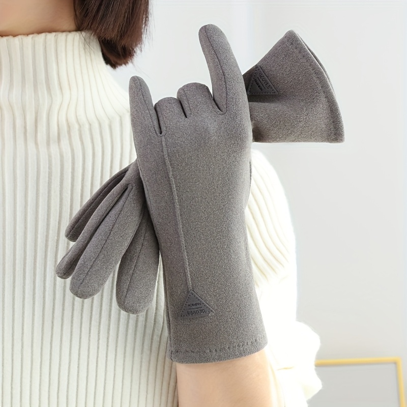 TEMU Damenhandschuhe Neuer Stil 2025 Herbst und Winter Warme Reithandschuhe Kaltbeständig Touchscreen Koreanischer Stil Damen Dreieck Etikett