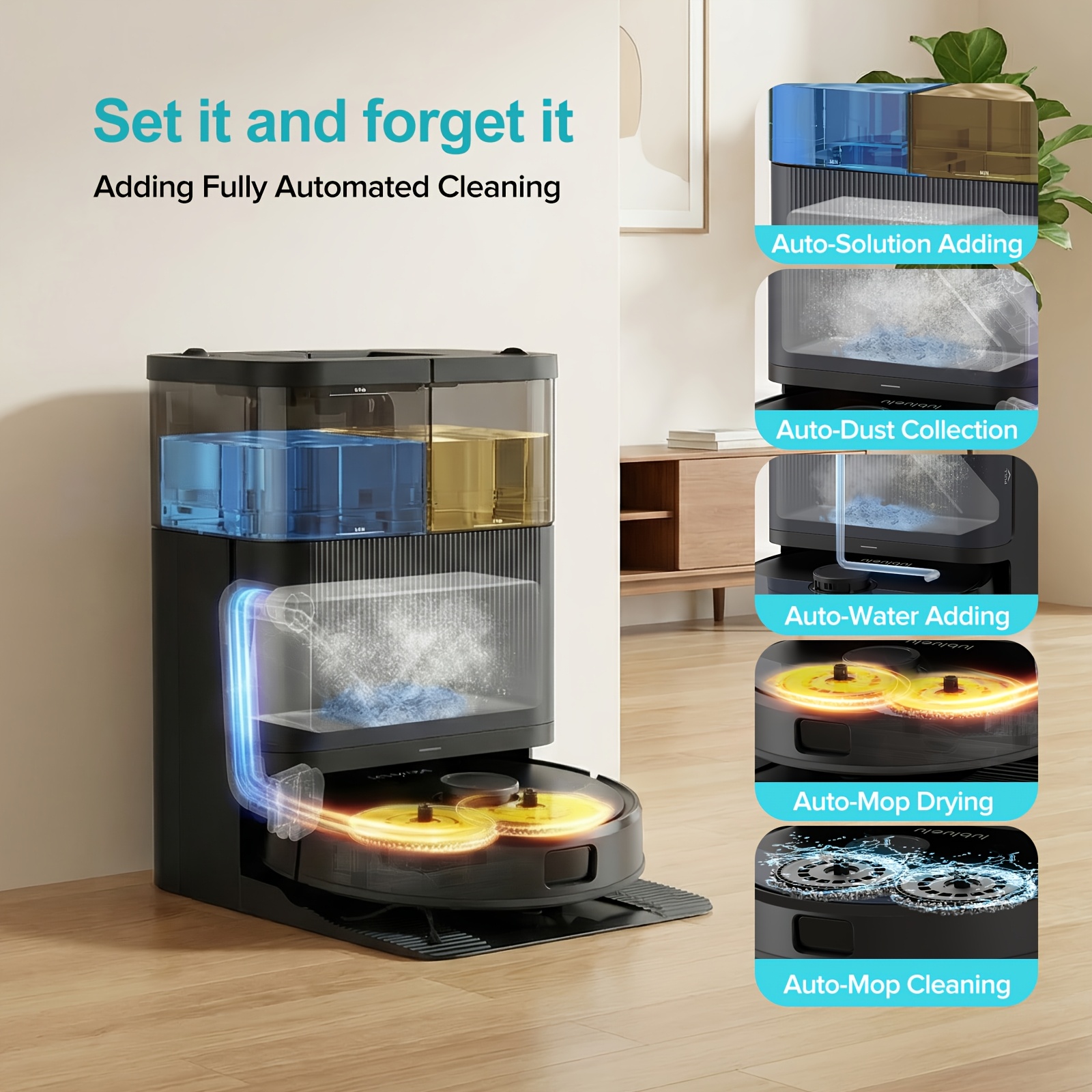 Image of Lubluelu Multifunctional Robot Vacuum Cleaner, Full--washing , 25kpa Robot Suction, Mop Outward Expansion, Recharge, Precise Navigation, Self-charging, Smart App Control, For Pet Hair
