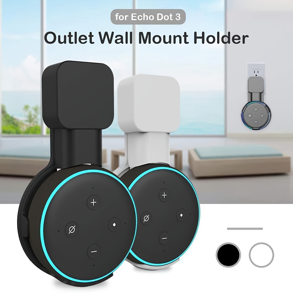 

1pc Dot 3rd Generation Abs Resin Fixed Height Speaker Holder, Space-saving Wall Mount Bracket With Cable Management, Compatible Smart Home Accessory (plug Not Included)