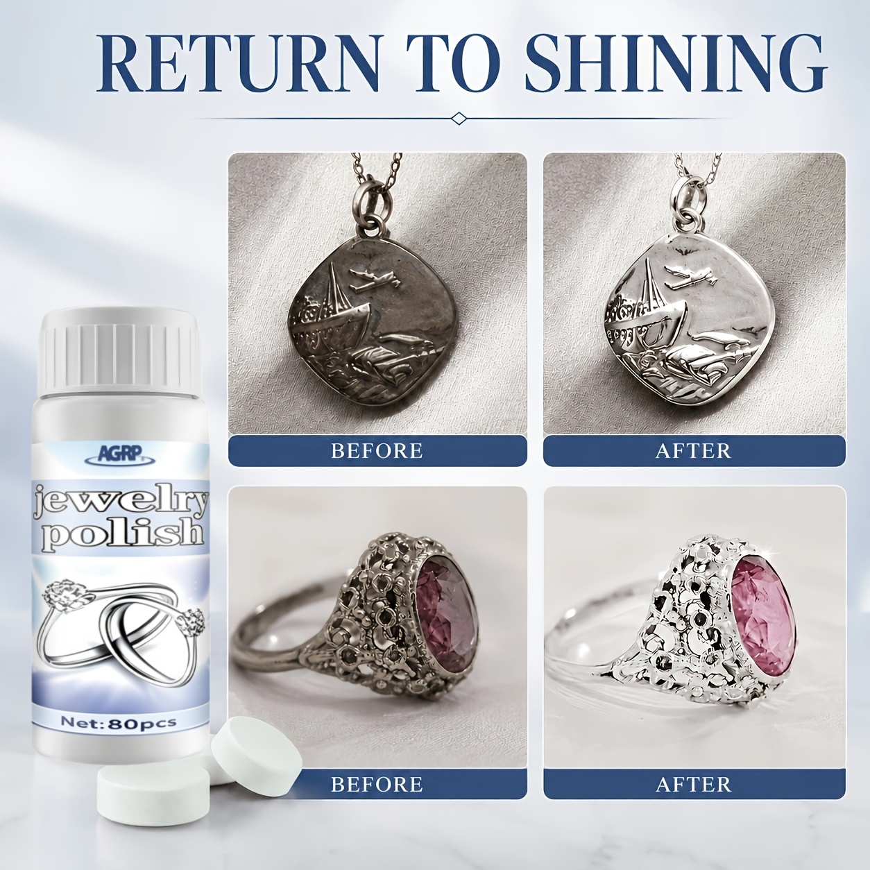 Jewelry Polishing Effervescent Tablets for Care