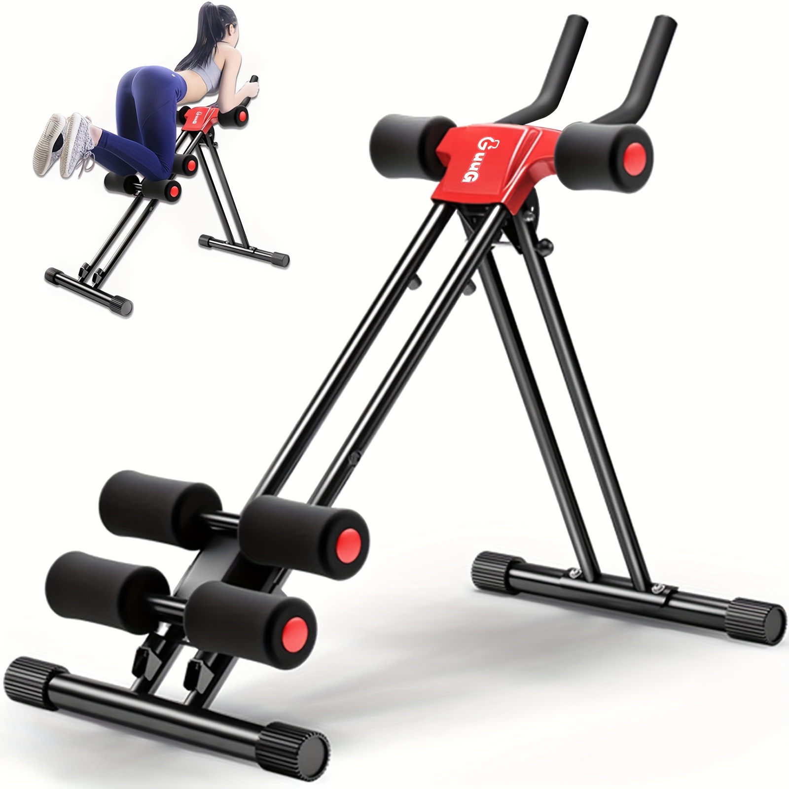 TEMU Équipement d'exercice abdominal, machine d'entraînement réglable pour abdominaux, appareil d'entraînement de du tronc, ceinture d'entraînement