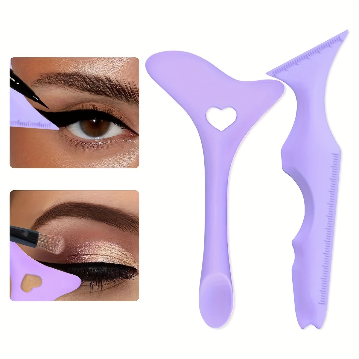 

2pcs Silicone Makeup Guards For Eyeliner & Mascara - Heart-shaped Eye Liner , Fragrance- Tools