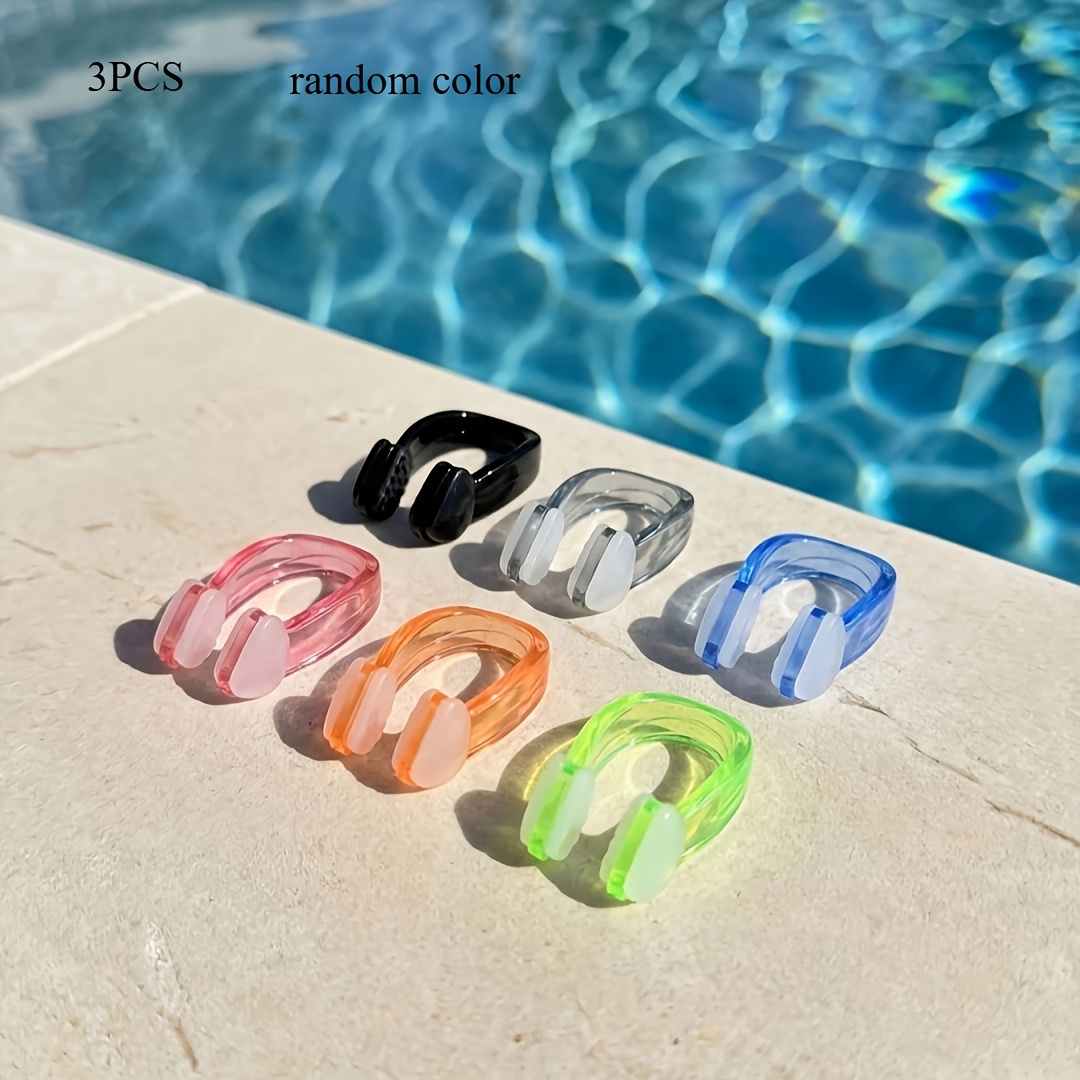 TEMU 3-pack Swimming Nose Clips, Soft Silicone Waterproof Nose Plugs For Swimming & Diving, Anti-slip Comfortable Nose Protector For Adults &