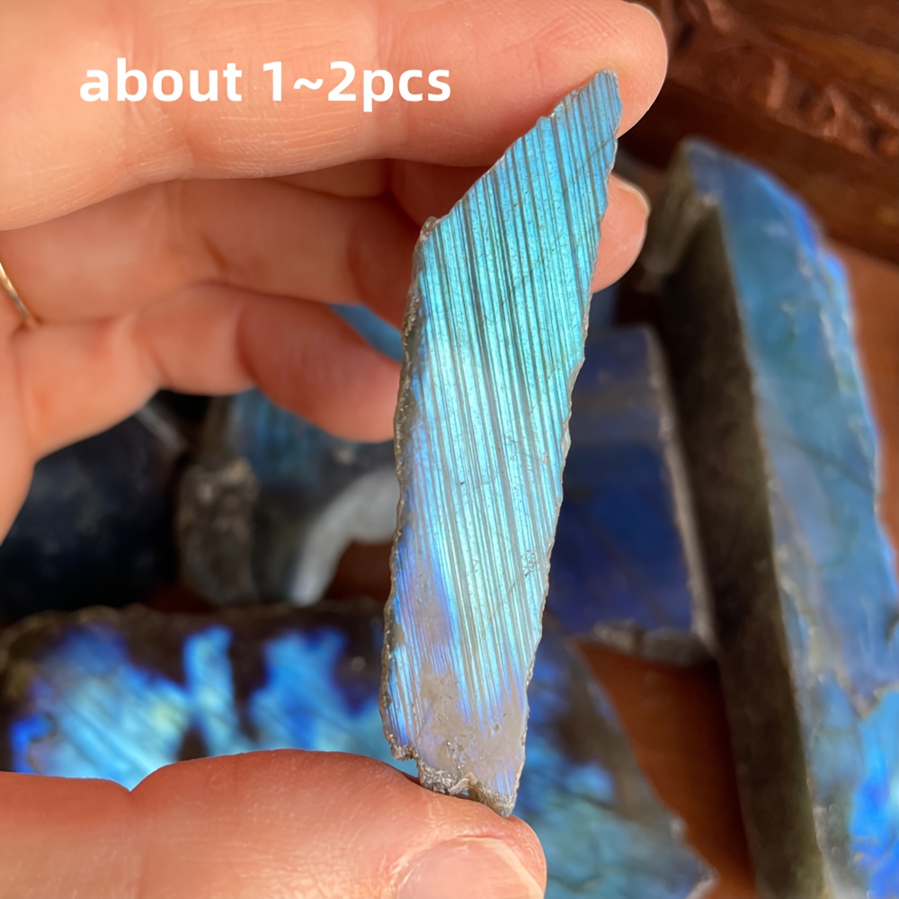 TEMU 20-200g High-flash Labradorite Slabs - & Polished Natural Stone For Jewelry Making, Bohemian Home Decor, Holiday Gifts (halloween, Christmas,