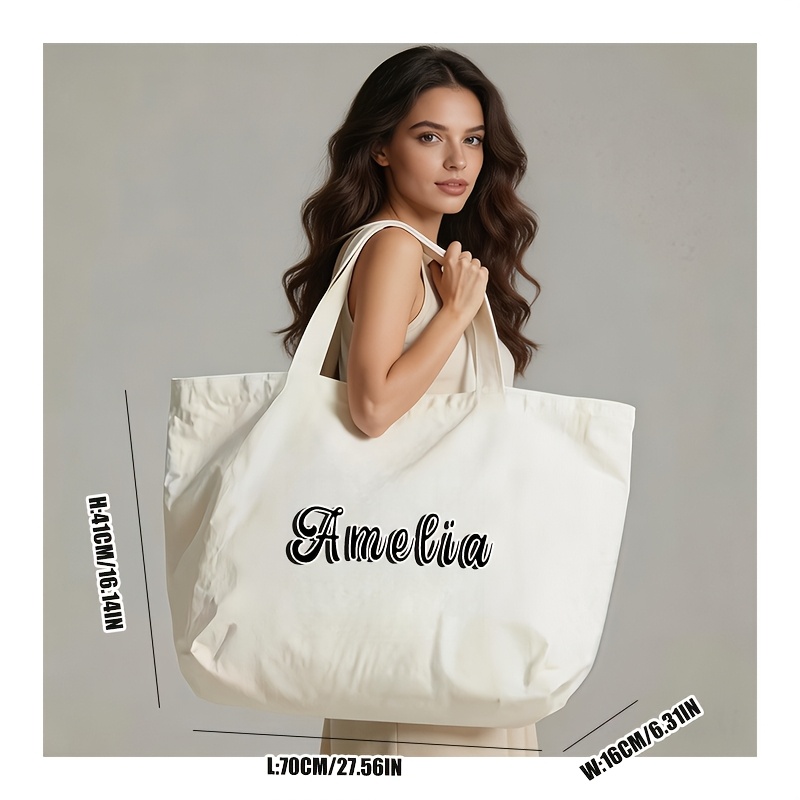 TEMU [handbag Storage Bag] Personalized Customized Handbag - Thickened, Enlarged, And Ultra-large Capacity Bag, With Your Text Customizable, In