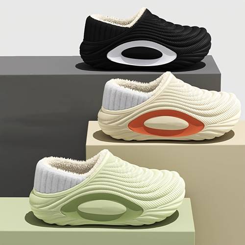 couples winter thickened eva material fashion indoor home outdoor warm and comfortable wavy pattern shoes women shoes
